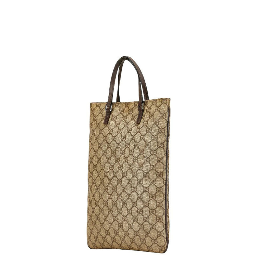 Gucci Leather Handbag GG Tote Bag Brown Supreme Brown